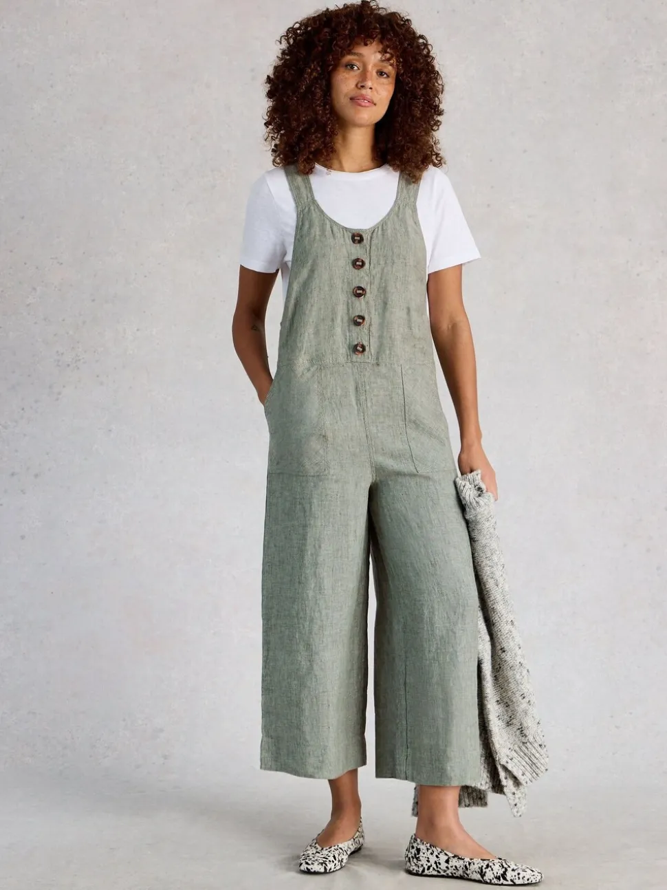 Groen - White Stuff Viola Linen Dungaree