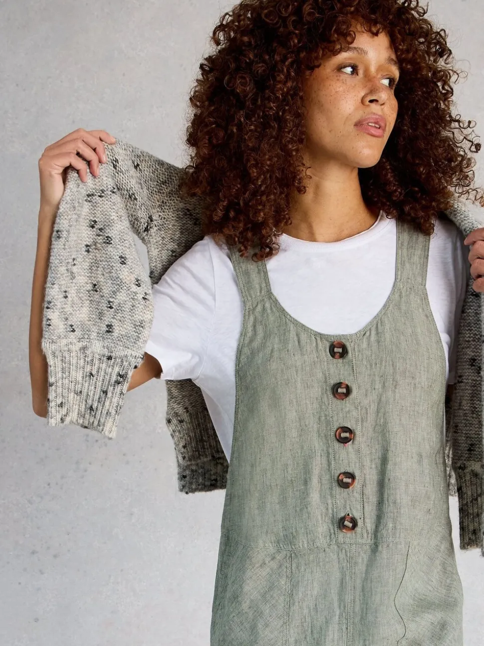 Groen - White Stuff Viola Linen Dungaree