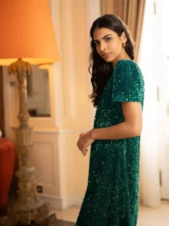 Groen - Yumi Sequin Tunic Dress