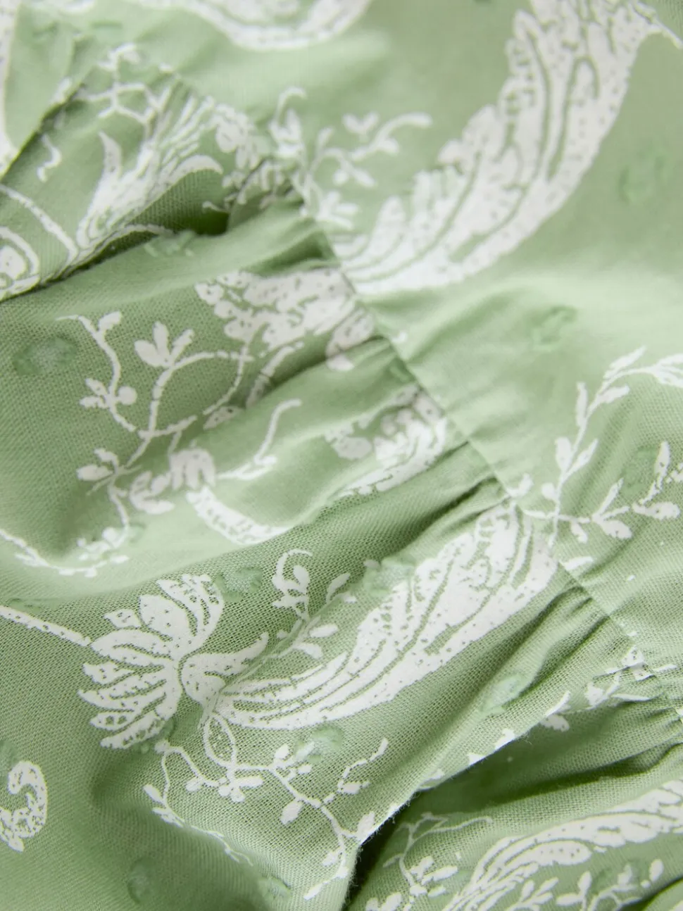 Groene Josette - Laura Ashley katoenen strandtuniek met Stropdas voorkant