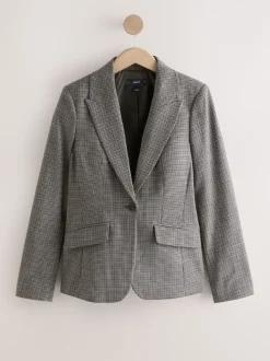 Groen/grijs - Check Sculpted Tailored Single Breasted Blazer