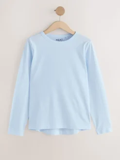 Groen/Paars/Blauw/Ecru/Roze - Set van 5 stuks 100% katoenen T-shirts met lange mouwen