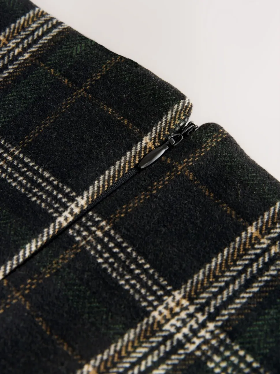 Groen/zwart - Check Brushed Pencil Skirt