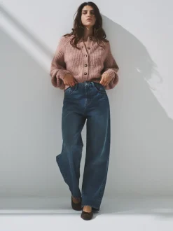 Haver/roze - The Set 2 Pack Ribbed Chunky Knitted Cardigans