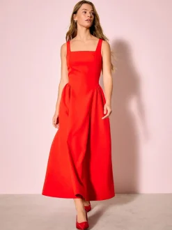 Helder rood - Occasion Cinched Waist Maxi Dress