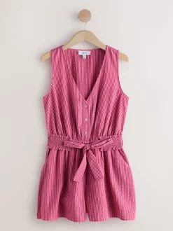 Helderoze/rood - Belted Summer Playsuit