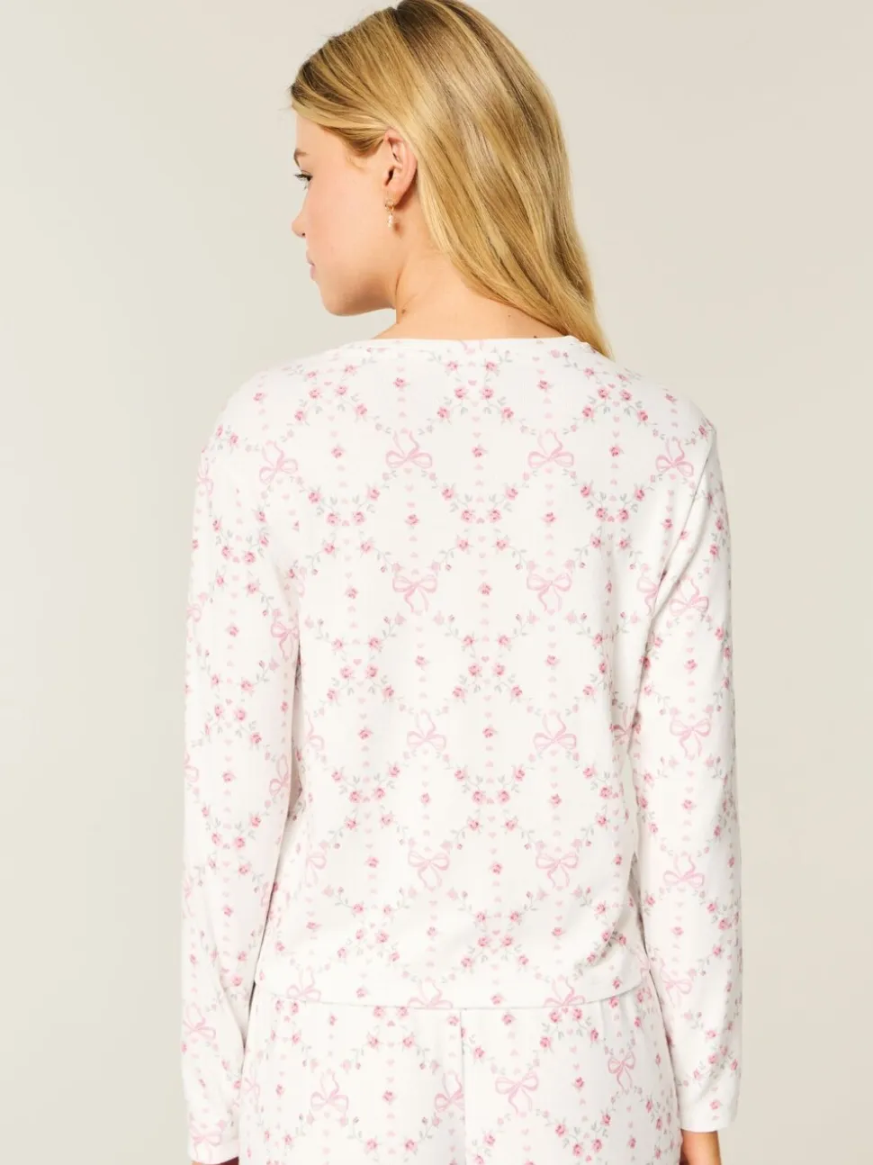 Hollister Cosy Long Sleeve White Pyjama Top