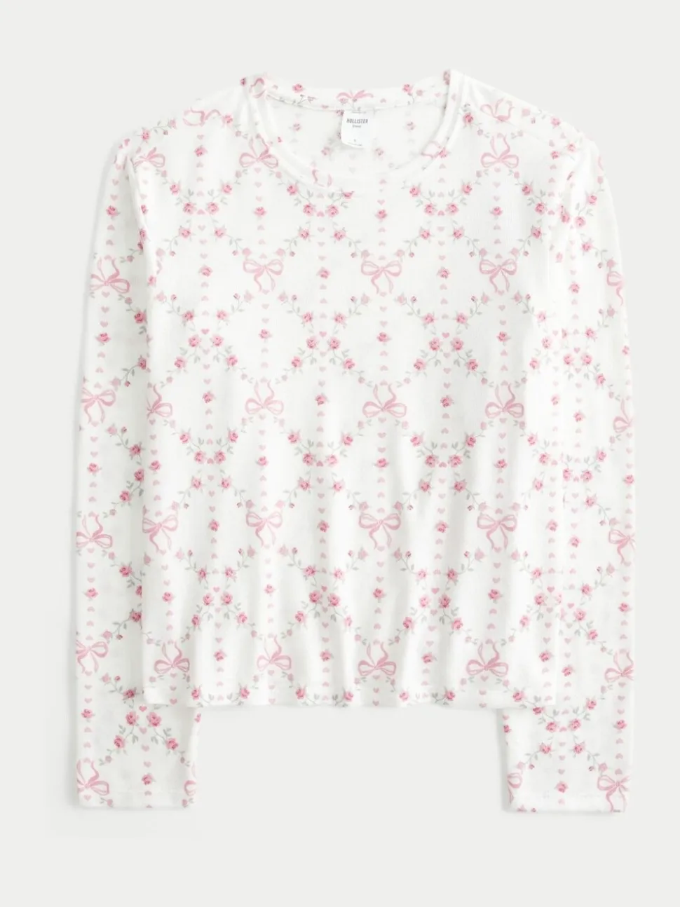 Hollister Cosy Long Sleeve White Pyjama Top