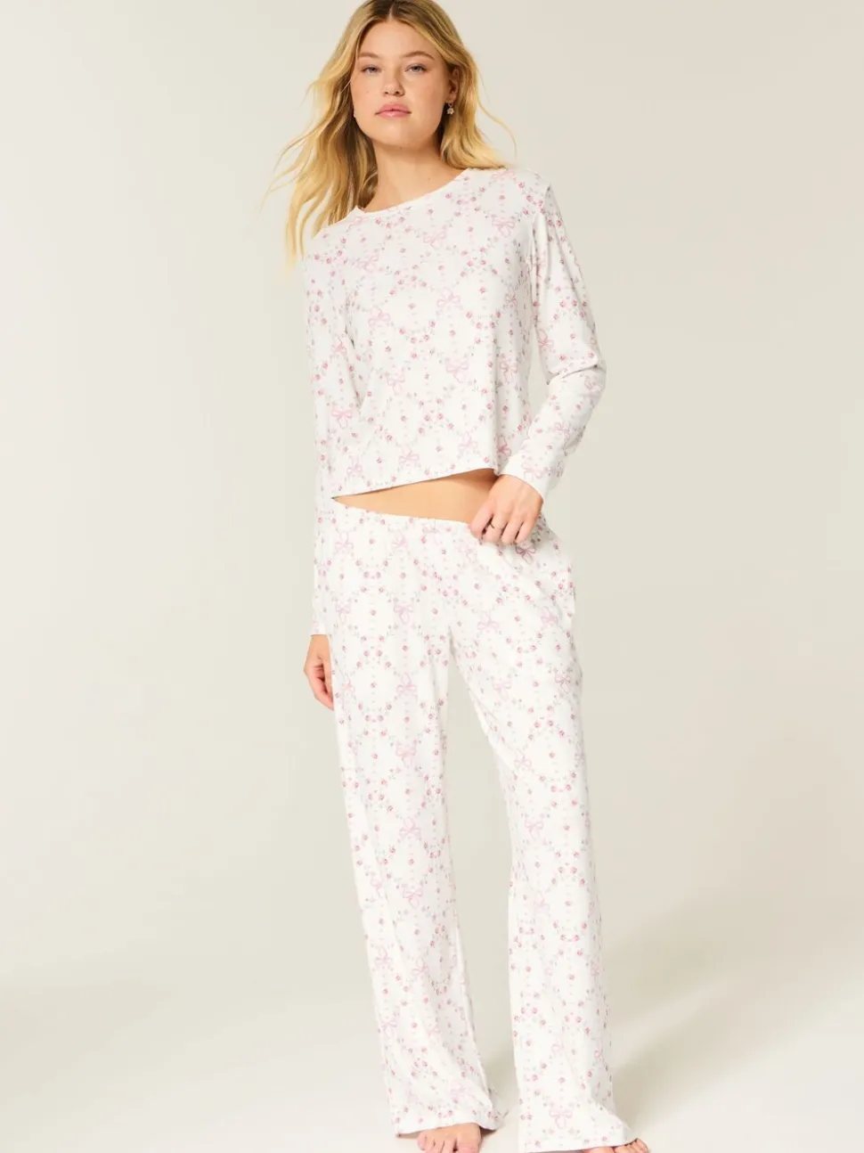 Hollister Cosy Wide leg White Pyjamas Bottoms