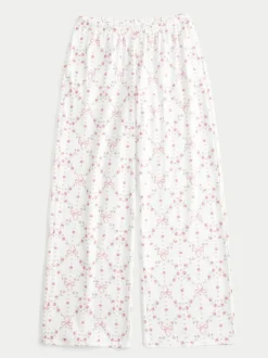 Hollister Cosy Wide leg White Pyjamas Bottoms