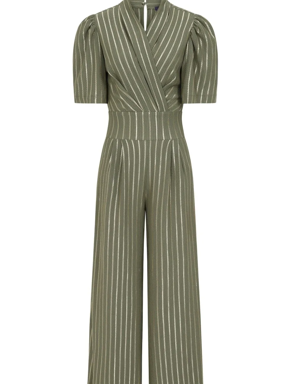 Hot Squash groene jumpsuits met wijde pijpen en gouden strepen