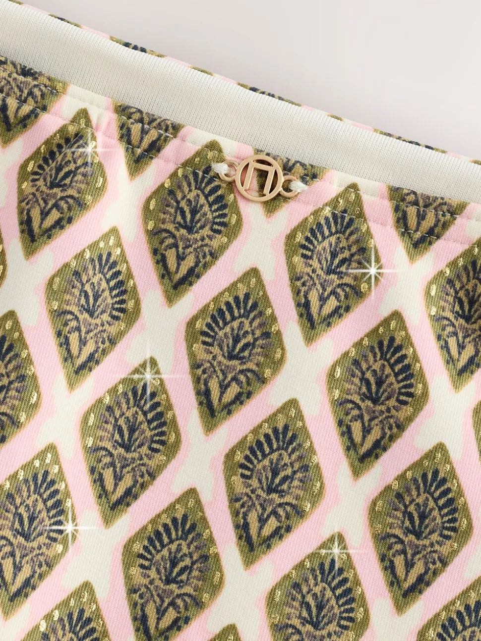 Houtblok Khaki Groen/Cream folie - Bikinibroekjes
