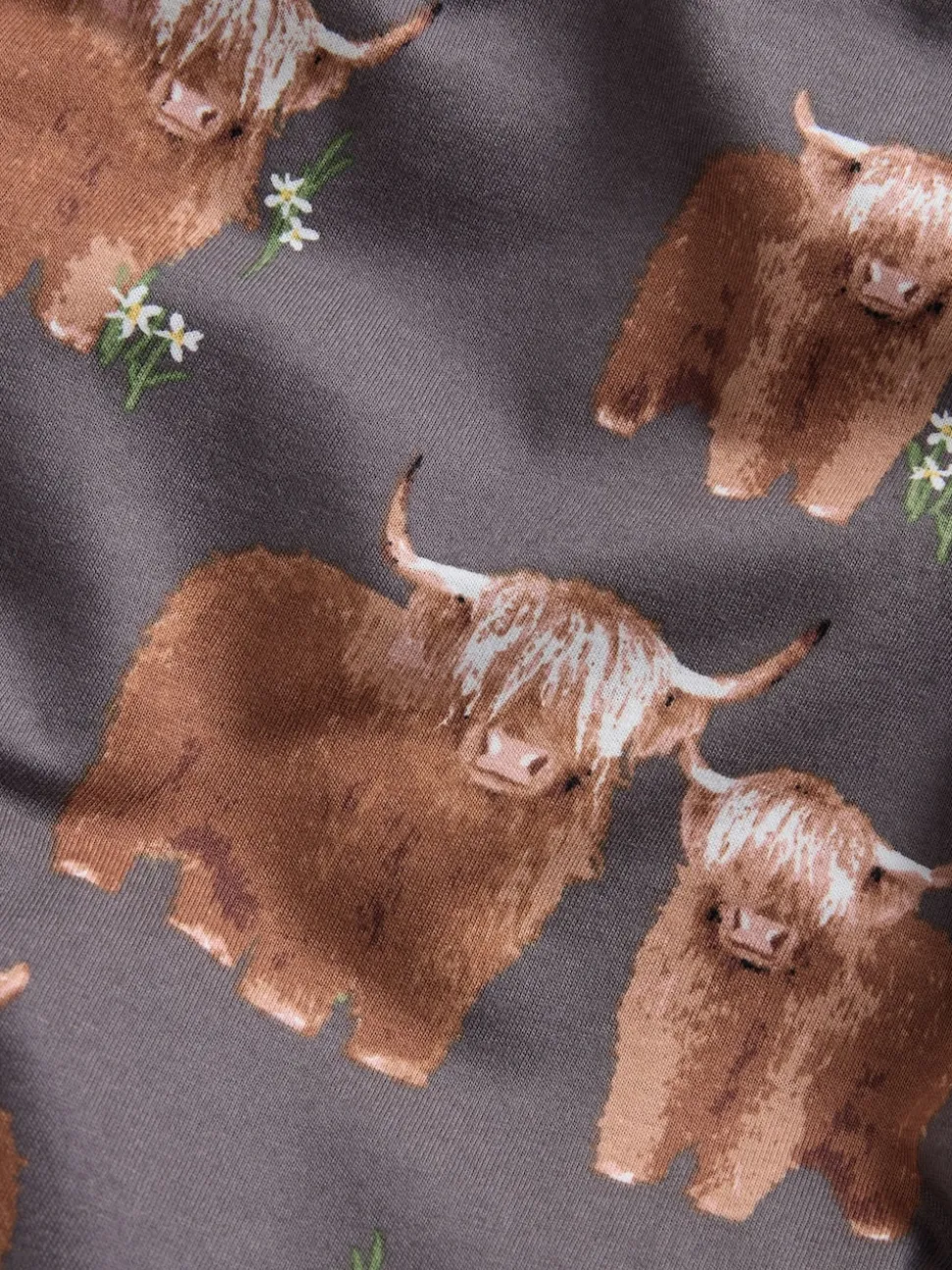 Houtskoolgrijze Hamish The Highland Cow - Pyjama met lange mouwen