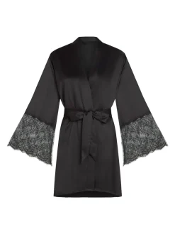 Hunkemoller Satin Kimono Black Robe