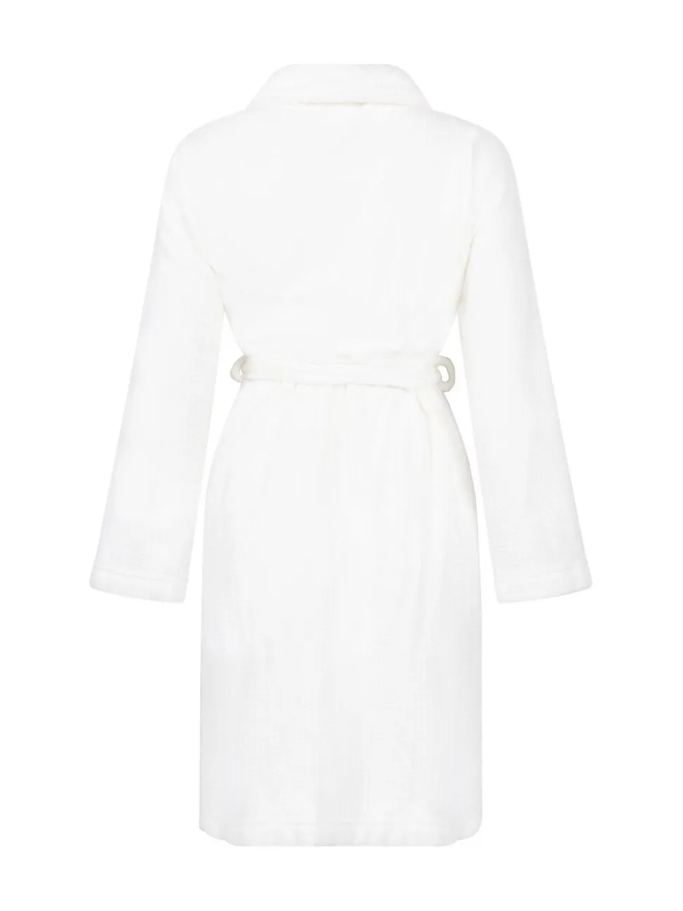 Hunkemoller Short Flannel Fleece Embossed Dot White Robe