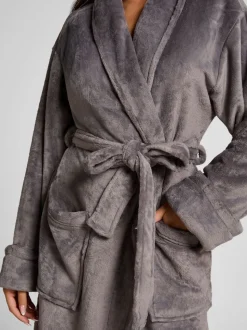 Hunkemoller Soft Fleece Grey Bathrobe
