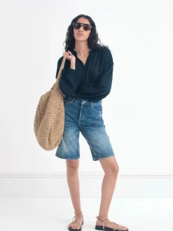Hush Boyfriend Long Denim 100% Cotton Shorts