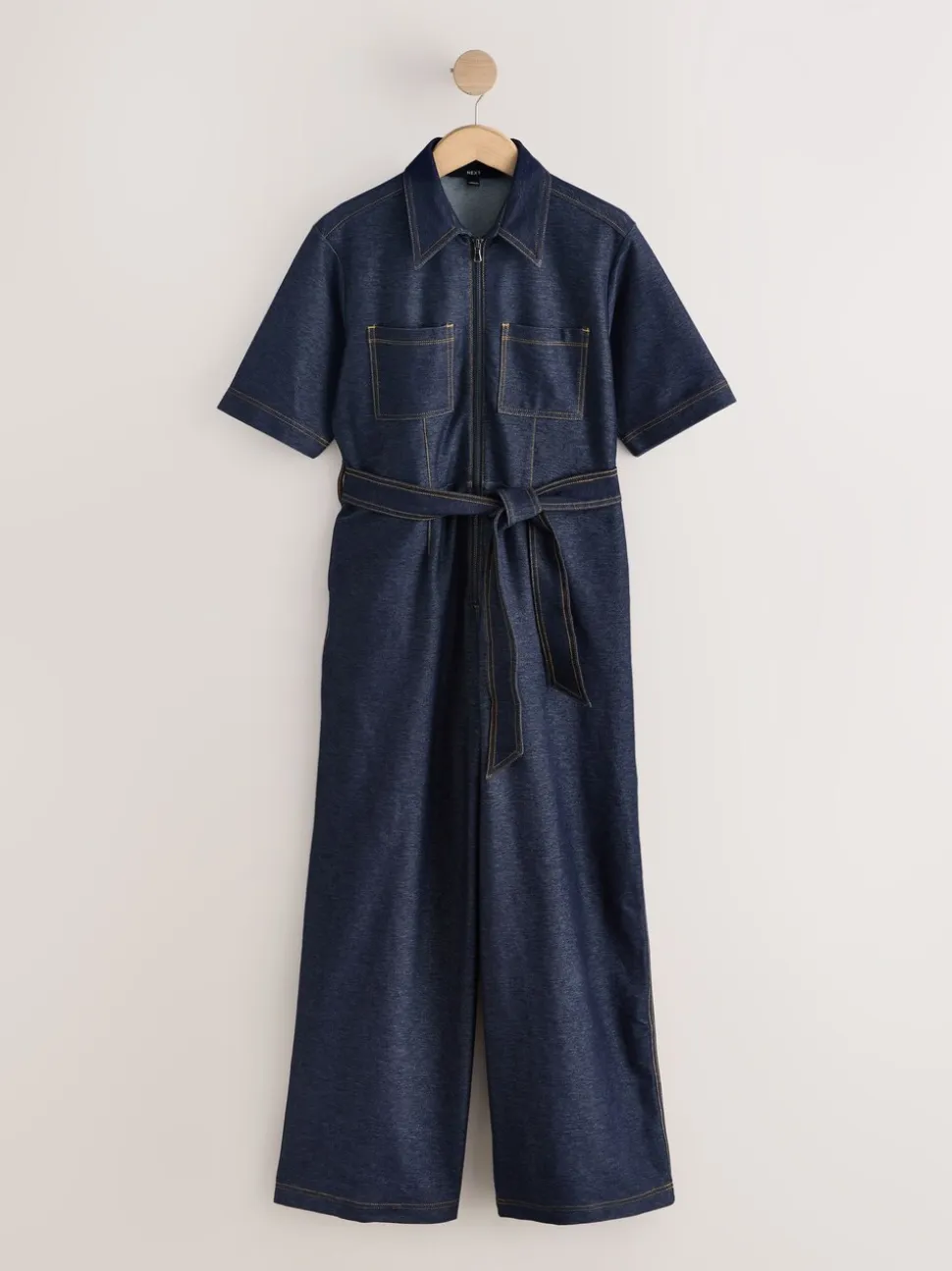 Indigoblauw - Denim Jersey Jumpsuit