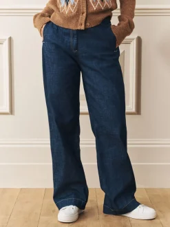Indigoblauw - Laura Ashley jeans met wijde pijpen