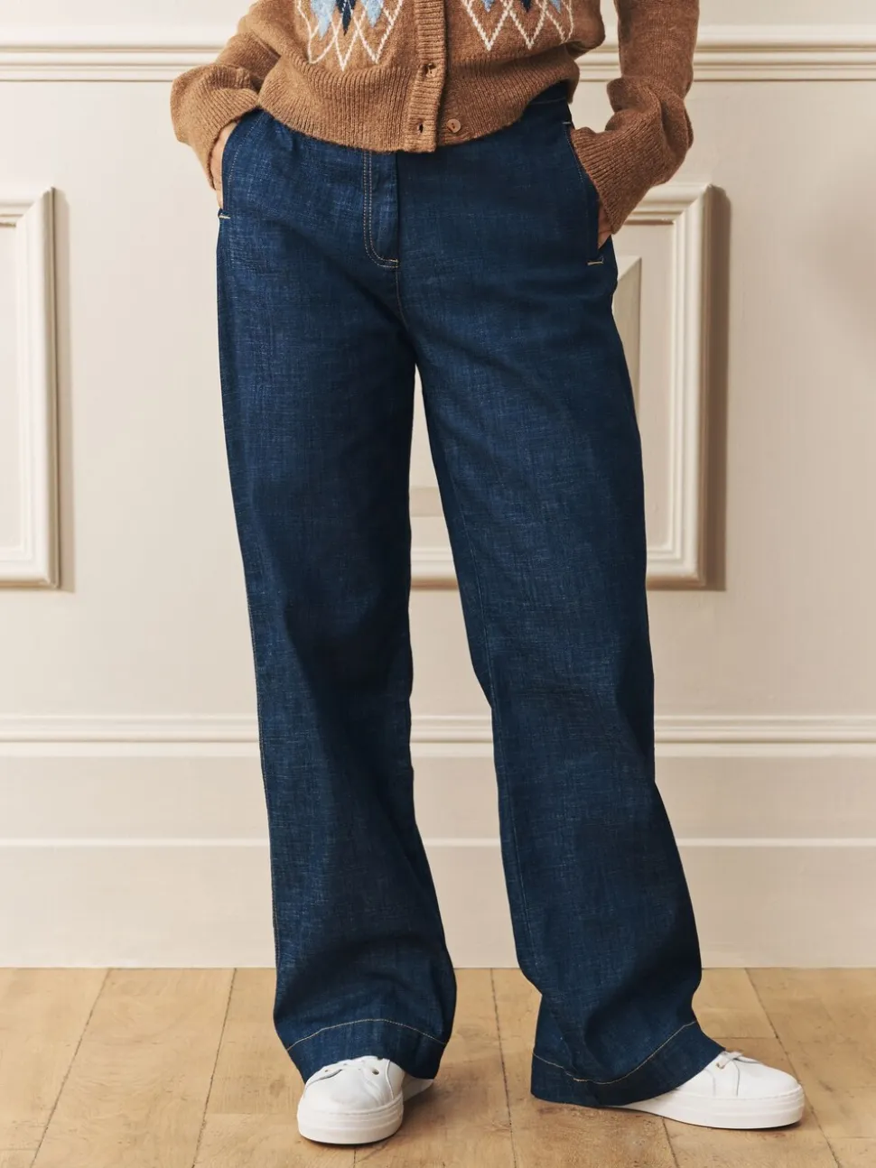 Indigoblauw - Laura Ashley jeans met wijde pijpen