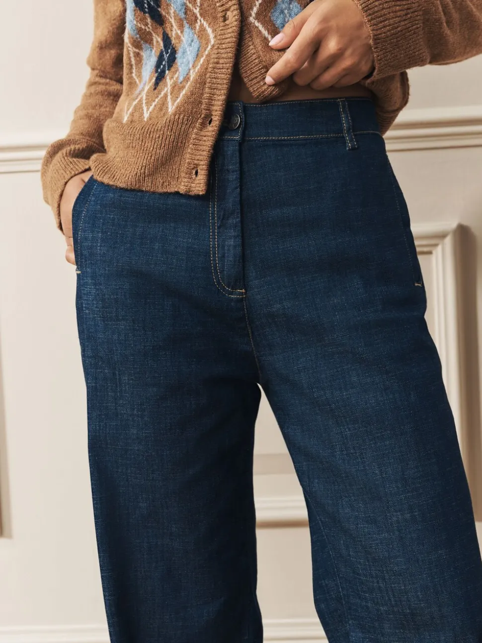 Indigoblauw - Laura Ashley jeans met wijde pijpen