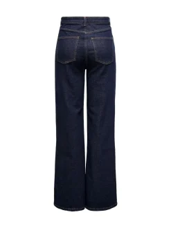 Indigoblauw - ONLY - Jeans met hoge taille en wijde pijpen van 100% katoen