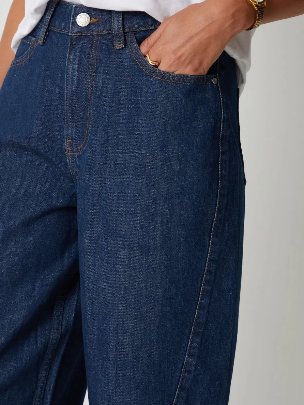 Indigoblauw - Threadbare jeans met ruime rechte pijpen