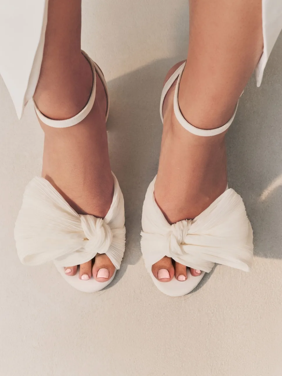 Ivoor - Forever Comfort® Bruiloft Strik Block Bruid hakken Schoenen