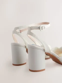 Ivoor - Forever Comfort® Bruiloft Strik Block Bruid hakken Schoenen