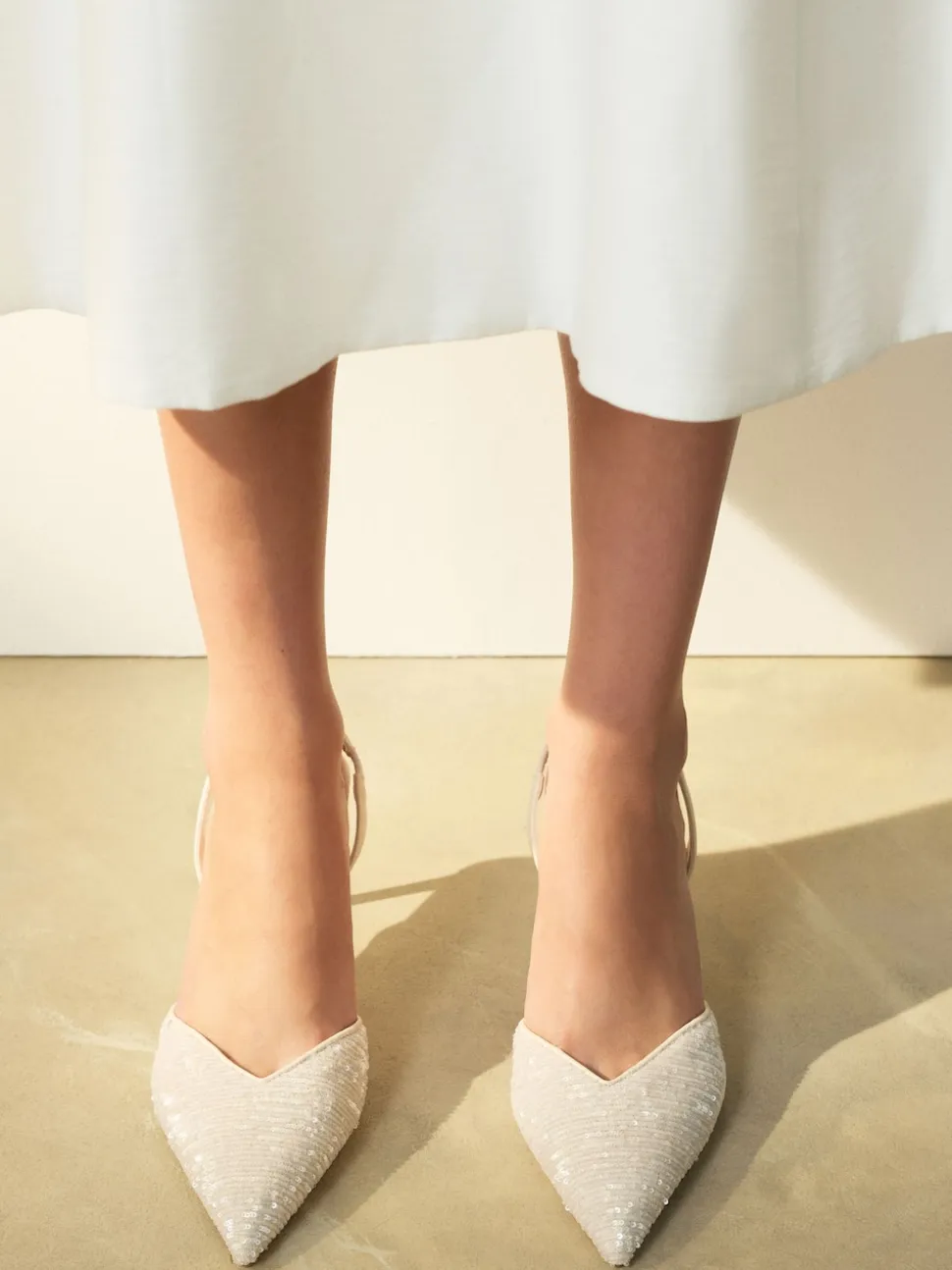 Ivoor - Forever Comfort® Point Toe Sequin Slingback Heels