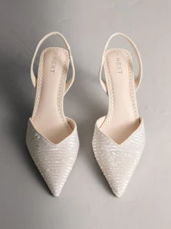 Ivoor - Forever Comfort® Point Toe Sequin Slingback Heels