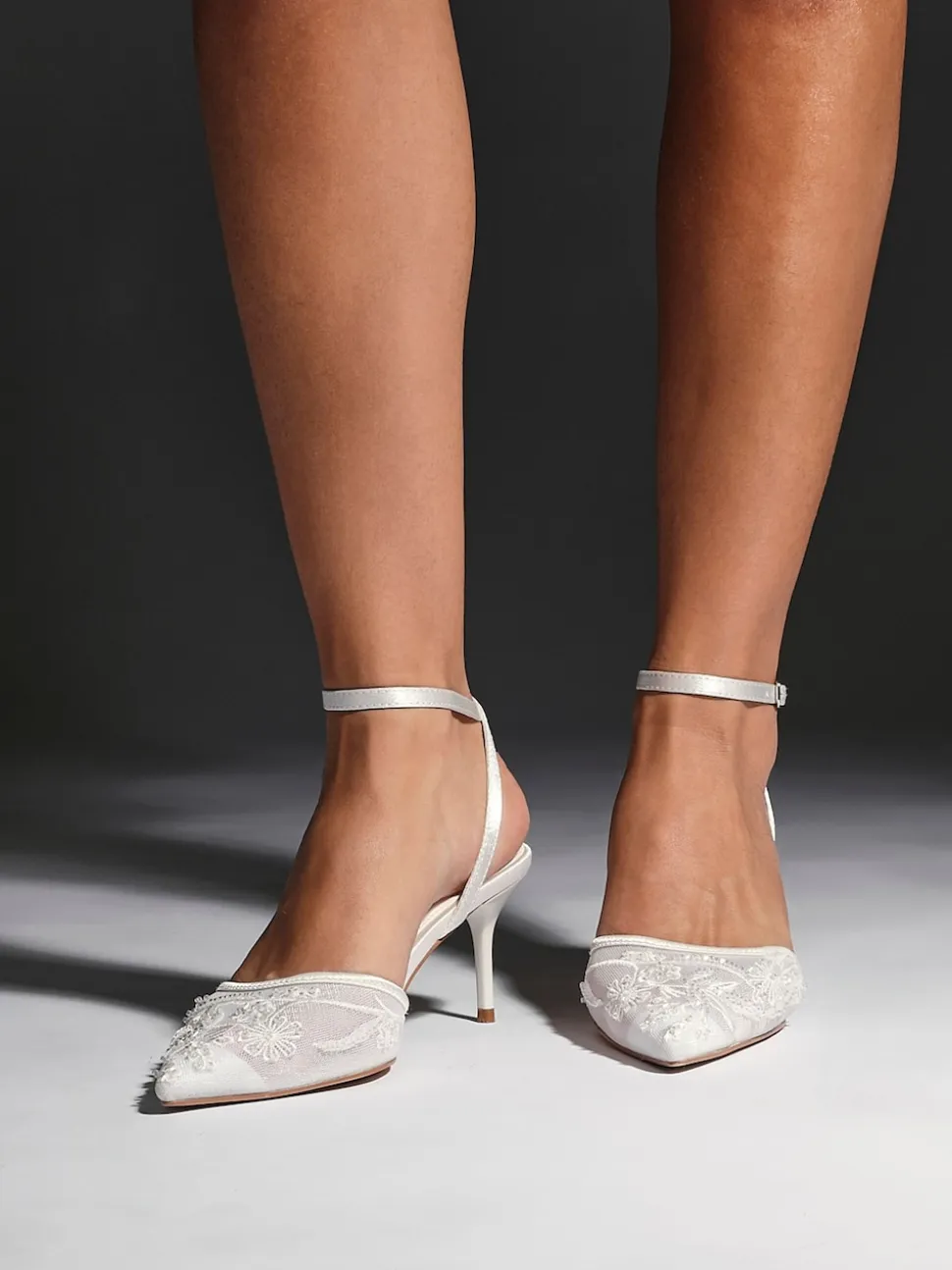 Ivoor - Linzi Serenade Beaded Mesh Court Heels