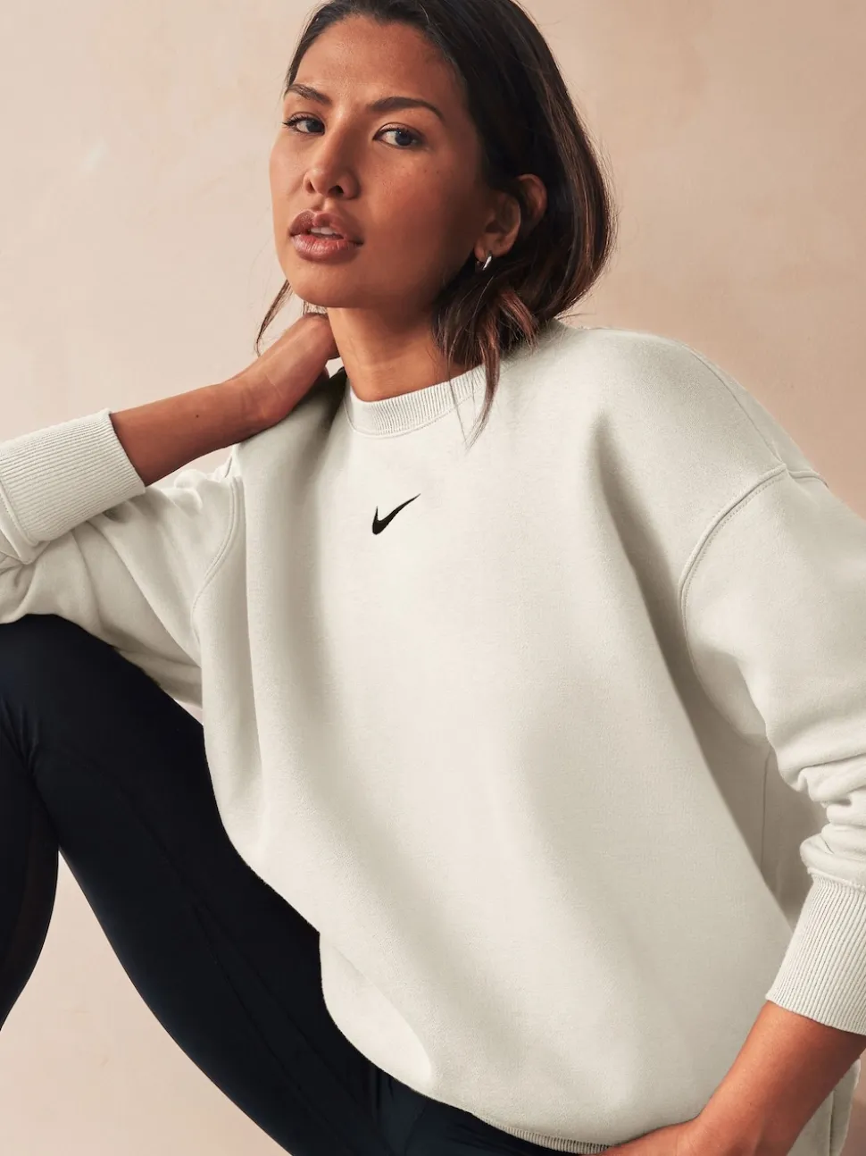 Ivoor - Nike - Oversized fleece sweatshirt met ronde hals