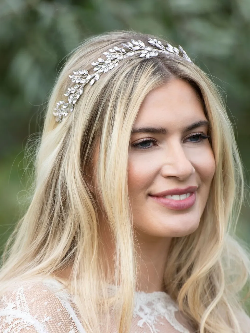 Ivory & Co Utopia hoofdband met kristallen blaadjes