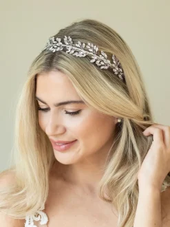Ivory & Co Utopia hoofdband met kristallen blaadjes