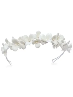 Ivory & Co Wildflower Dainty tiara met keramische bloemen