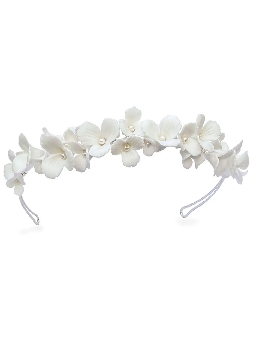 Ivory & Co Wildflower Dainty tiara met keramische bloemen