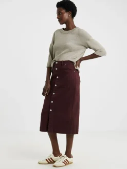 JD Williams Button Through Denim Midi Skirt