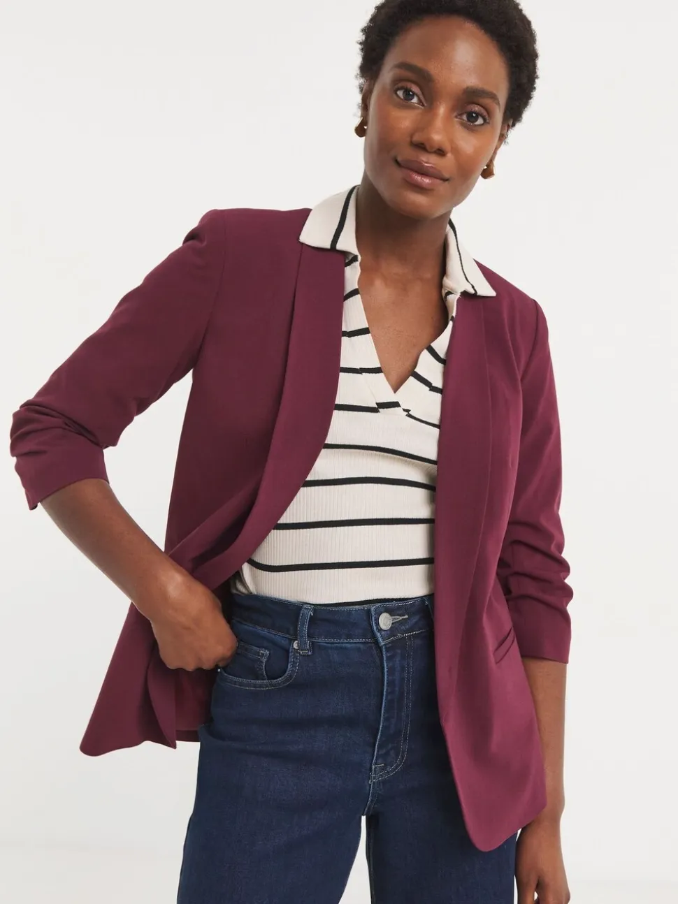 JD Williams Ruched Sleeve Blazer