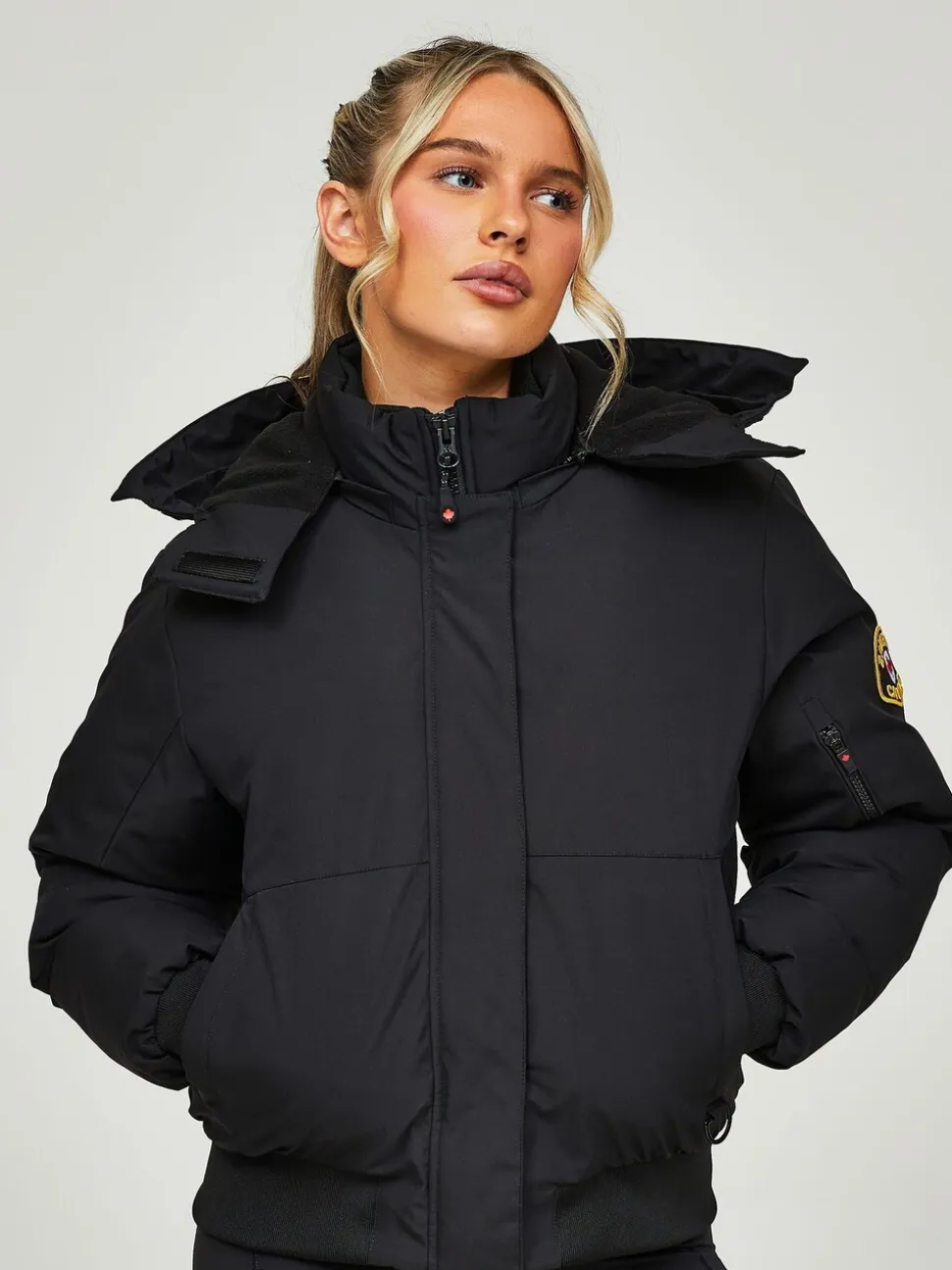 Jet black - Zavetti Canada Womens Olivia Bomber 100% Cotton Jacket