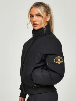 Jet black - Zavetti Canada Womens Olivia Bomber 100% Cotton Jacket