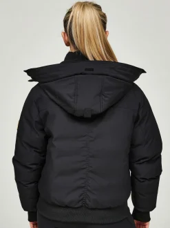 Jet black - Zavetti Canada Womens Olivia Bomber 100% Cotton Jacket
