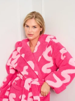 Jim Jam the Label Pink Squiggle Dressing Gown