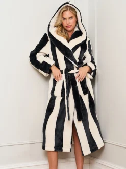 Jim Jam the Label Stripe Black Robe