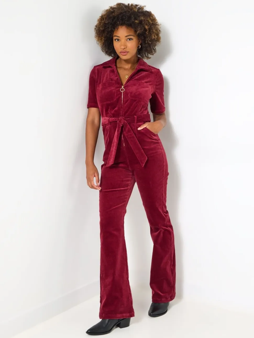 Joe Browns Belted Bootcut Cord Jumpsuit