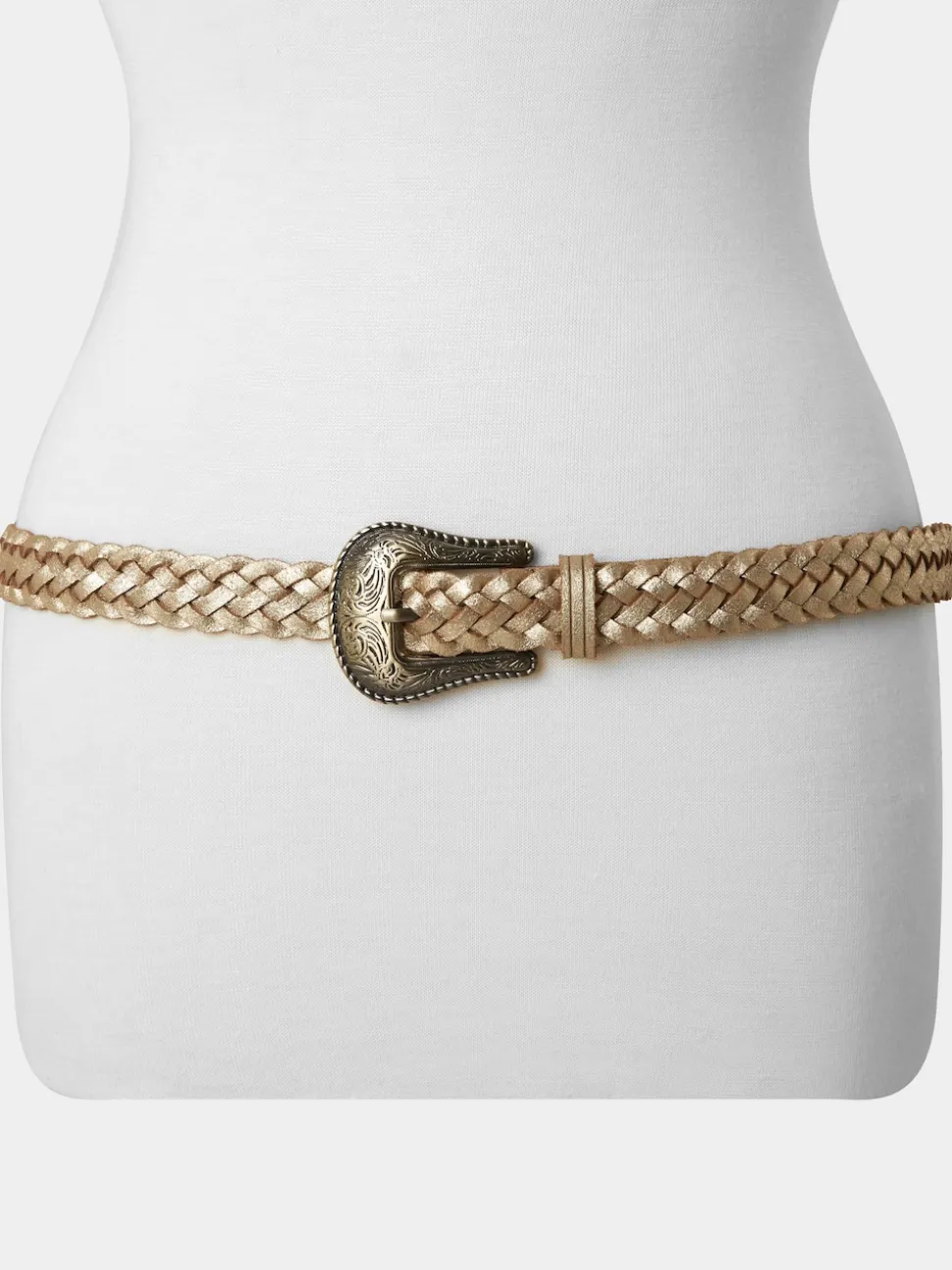 Joe Browns gevlochten metallic suède riem