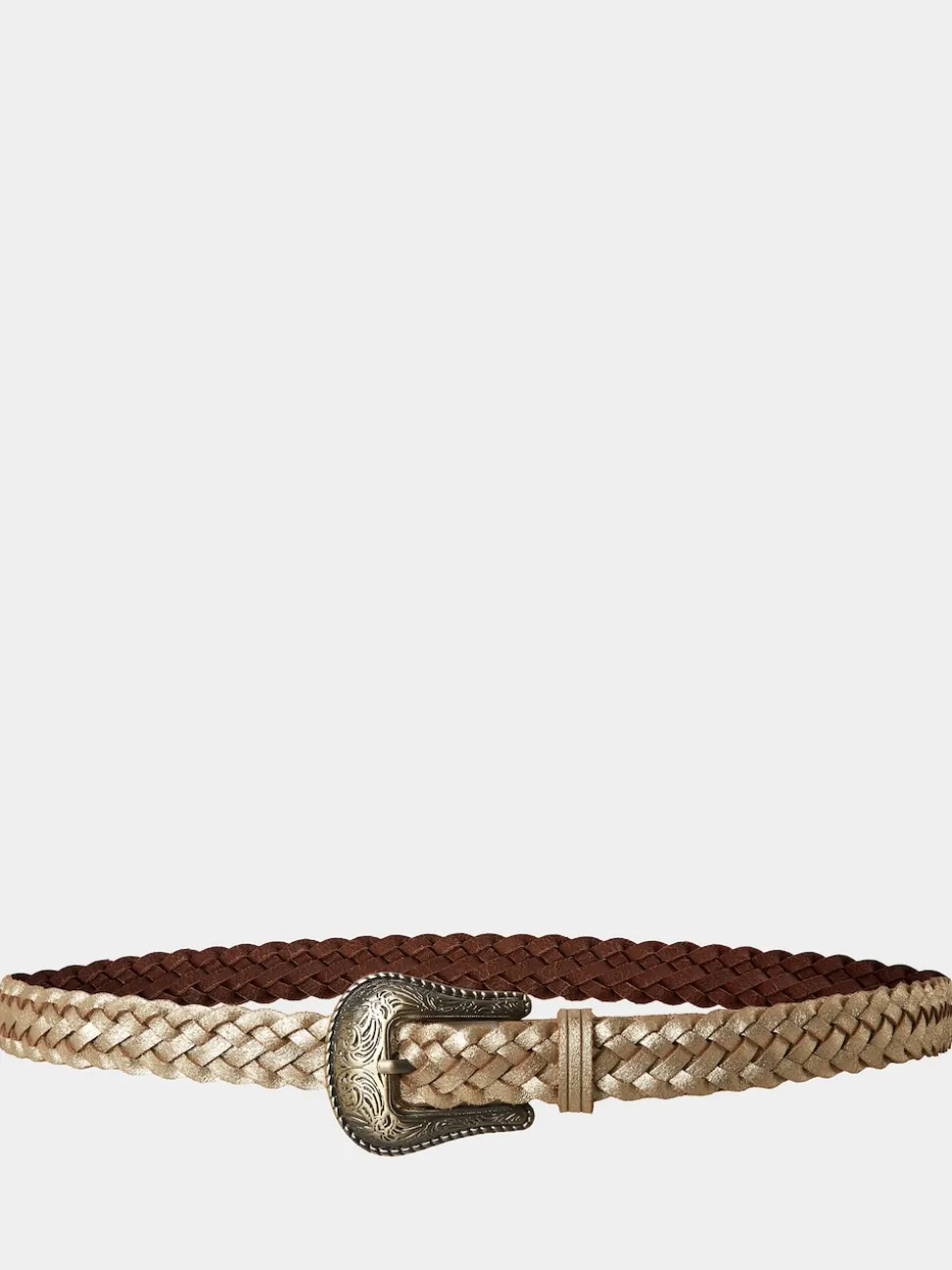 Joe Browns gevlochten metallic suède riem