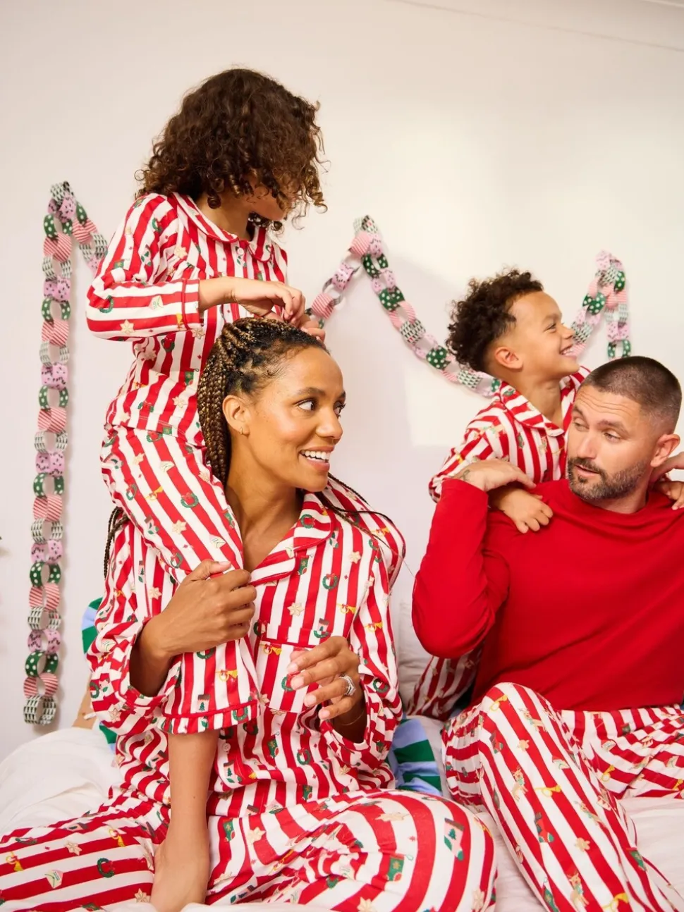JoJo Maman Bébé gestreepte kerstpyjamaset voor dames