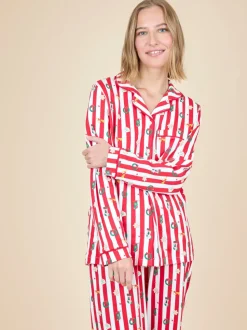 JoJo Maman Bébé gestreepte kerstpyjamaset voor dames