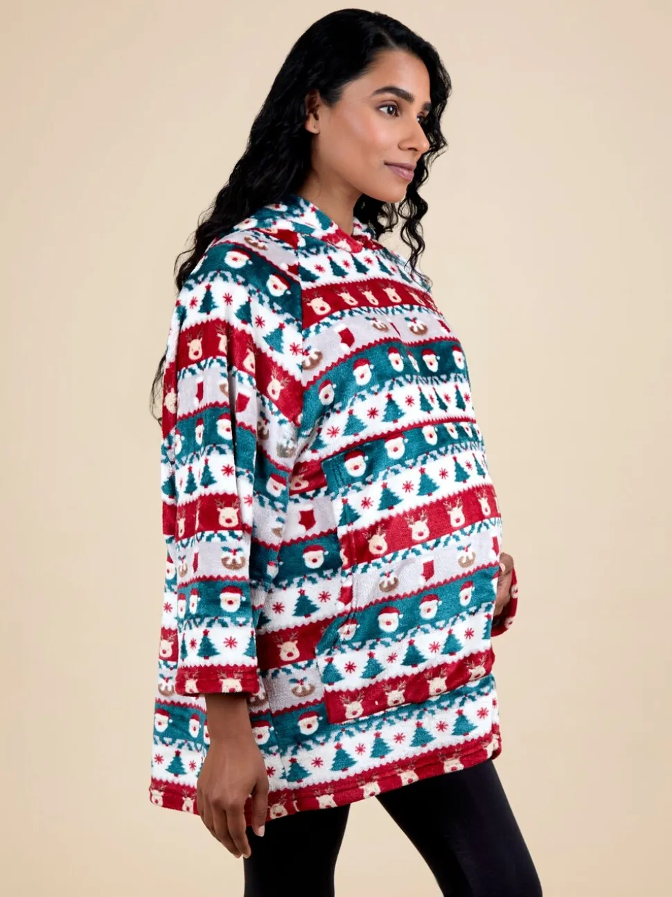 JoJo Maman Bébé kersthoodie met fairisle-motief